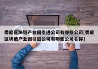 娄底区块链产业园引进公司有哪些公司[娄底区块链产业园引进公司有哪些公司名称]